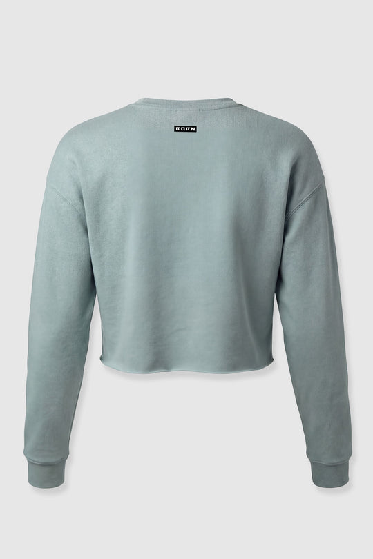 CROPPED CREW - MINT SILVER
