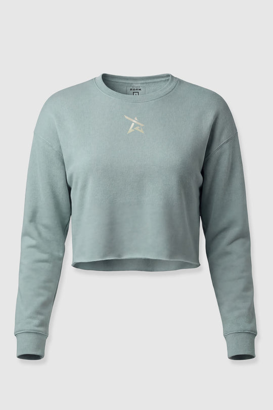 CROPPED CREW - MINT SILVER