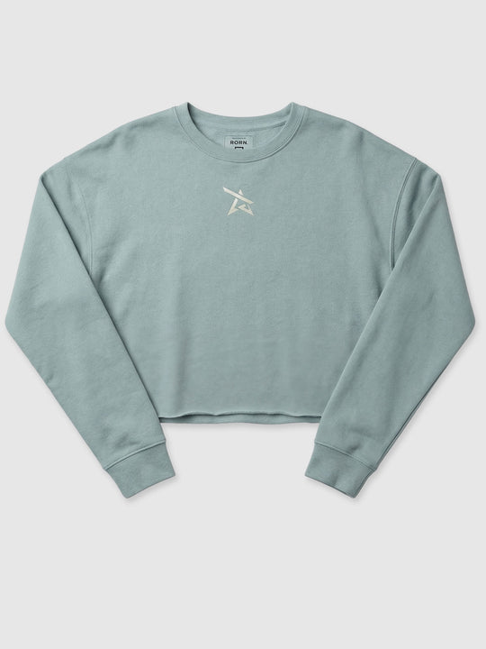 AirFleece™ Crop Crew - Mint Silver