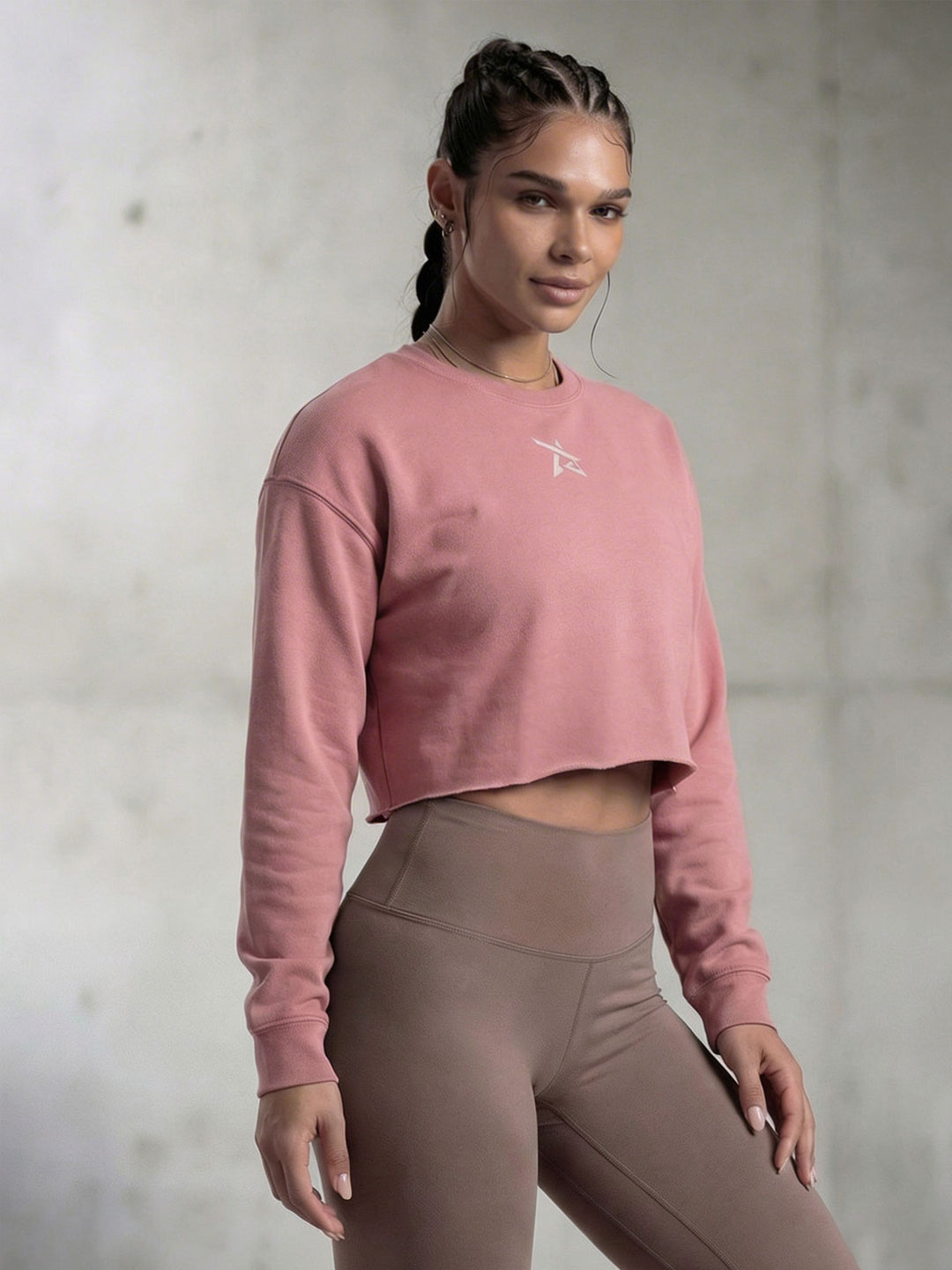 AirFleece™ Crop Crew - Rose Gold Pink