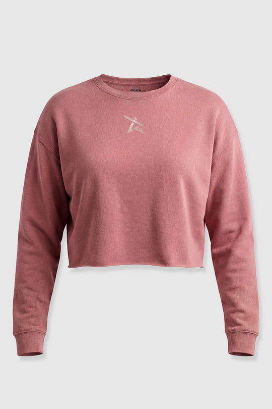 CROPPED CREW - ROSE GOLD PINK