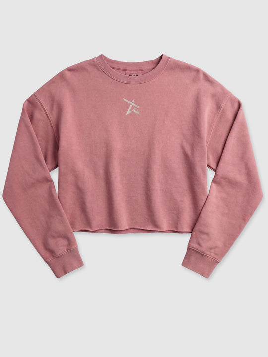 AirFleece™ Crop Crew - Rose Gold Pink