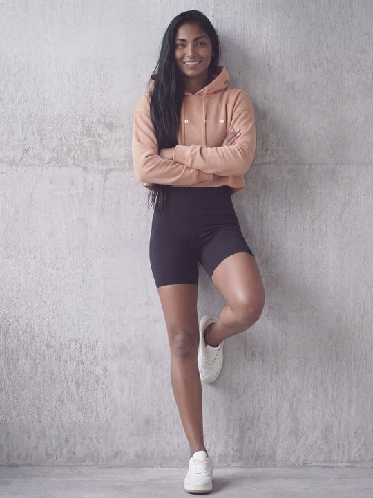 SoftFleece™ Crop Hoodie - Peach