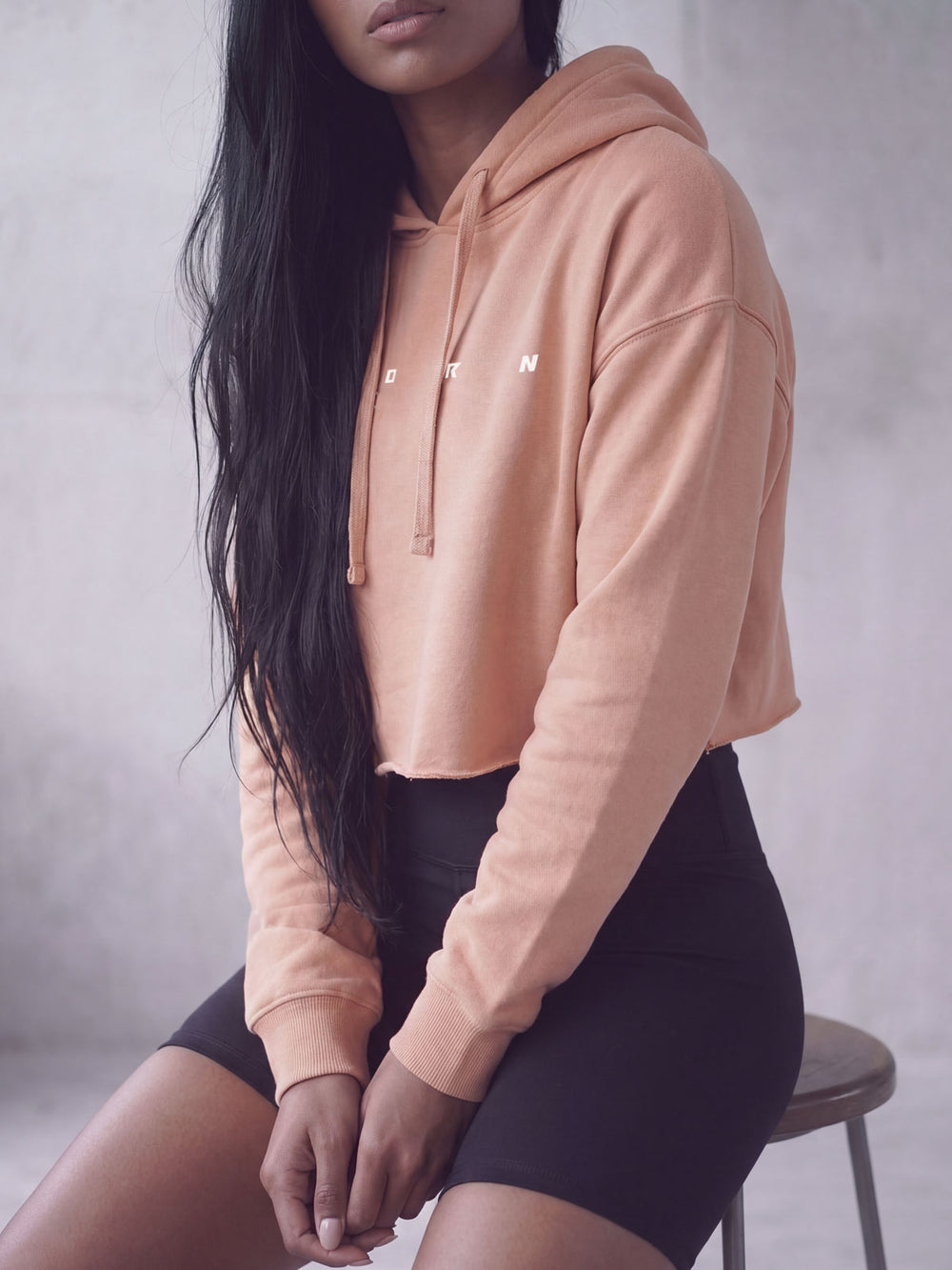 SoftFleece™ Crop Hoodie - Peach