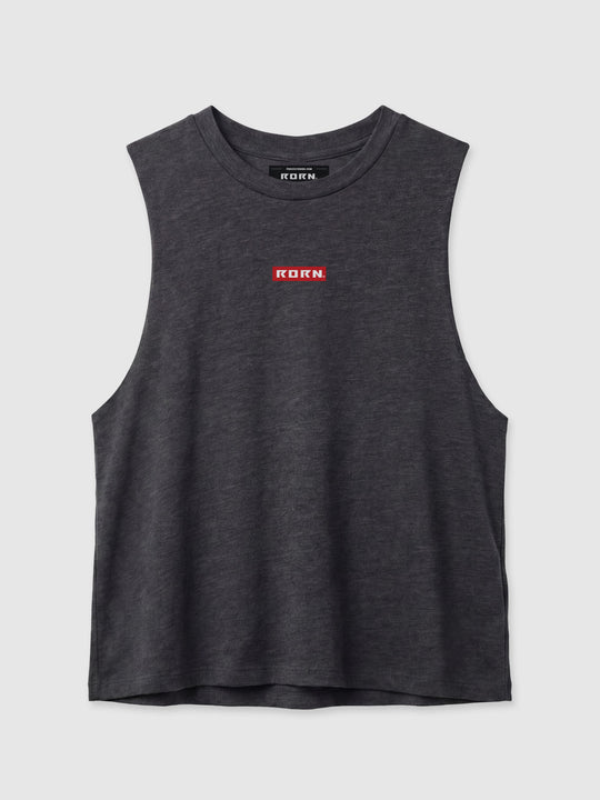 Dark Grey Racerback Crop Tank
