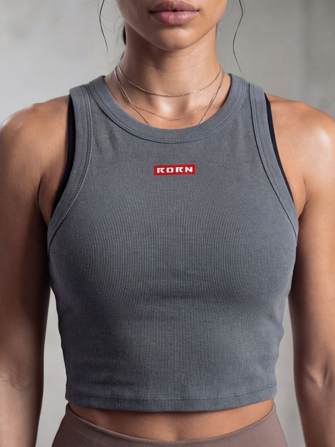 Rib Racer Tank - Slate Blue