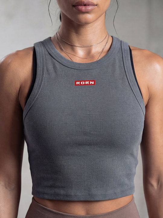Rib Racer Tank - Slate Blue